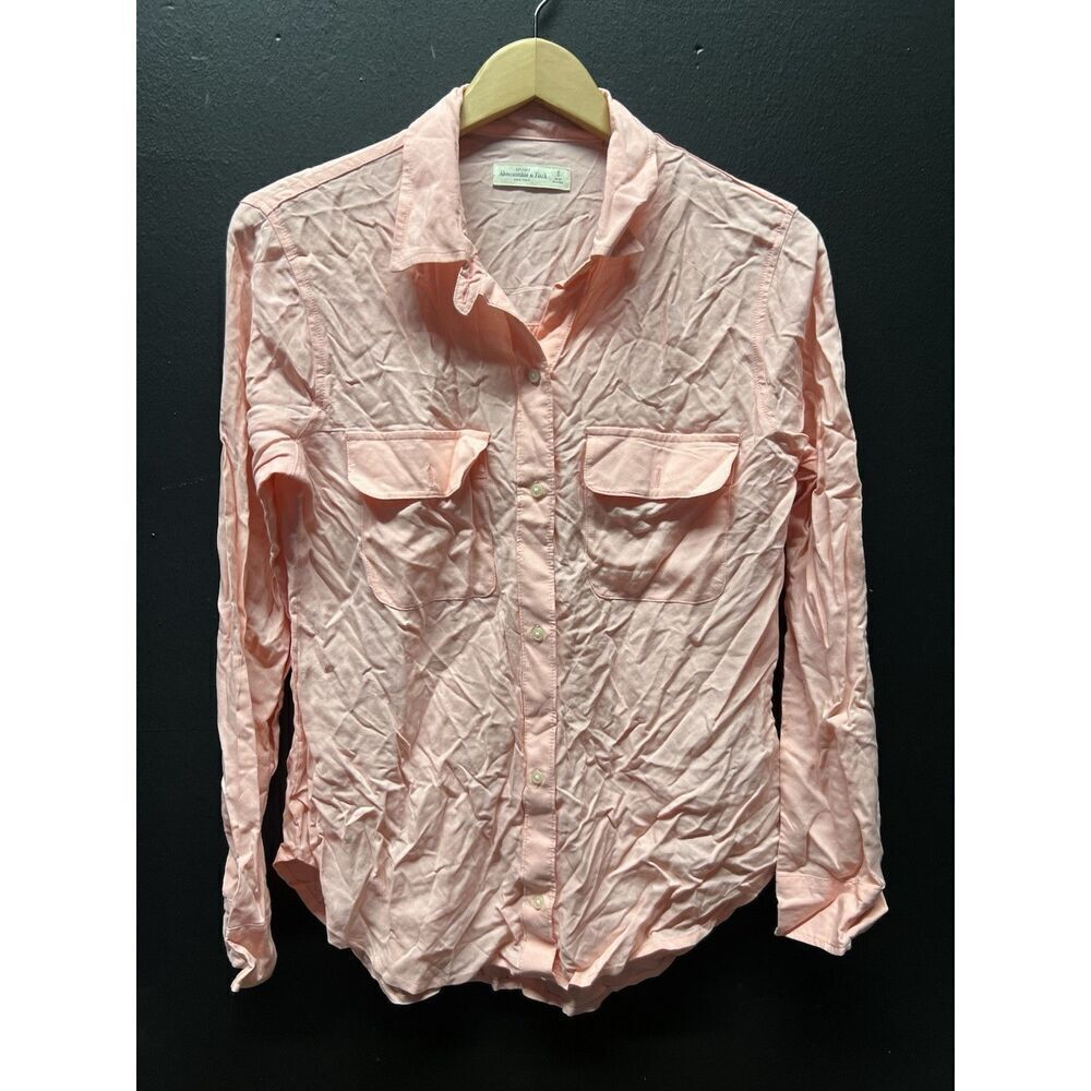 Abercrombie & Fitch Shirt Women Small Pink Casual Button Down